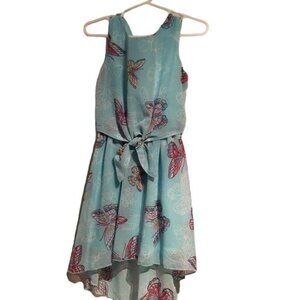 Pink & Violet Girls Dress Aqua with Butterflies XS New
